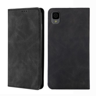 For TCL 30Z T602DL Skin Feel Magnetic Horizontal Flip Leather Phone Case(Black)