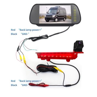 PZ470 Car Waterproof 170 Degree Brake Light View Camera + 7 inch Rearview Monitor for Volkswagen T5 / T6 2010-2017