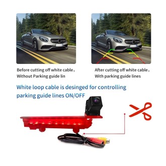 PZ470 Car Waterproof 170 Degree Brake Light View Camera + 7 inch Rearview Monitor for Volkswagen T5 / T6 2010-2017