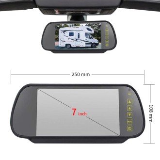 PZ470 Car Waterproof 170 Degree Brake Light View Camera + 7 inch Rearview Monitor for Volkswagen T5 / T6 2010-2017