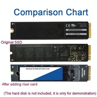 M.2 NGFF SATA To MAC SSD Adapter Riser Card For MacBook Air 2012 A1465 A1466 With Screwdriver