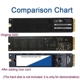 M.2 NGFF SATA To MAC SSD Adapter Riser Card For MacBook Air 2012 A1465 A1466 Long Type