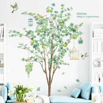 Plant Background Wall Stickers Living Room Sofa Decorative Decals(Green)