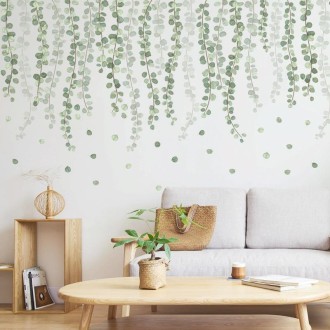 30x90cm Simple Fresh Leaf Wall Stickers Living Room Bedroom Plants Self-Adhesive Wallpaper