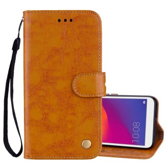 Business Style Oil Wax Texture Horizontal Flip Leather Case for Huawei Y5 (2018) / Y5 Prime (2018) / Honor 7A (Russian Version),