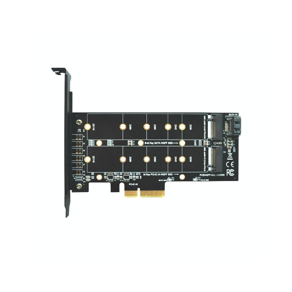 M.2 PCIe SSD Adapter Card PCIE 4x to M.2 Key M B Dual Interface Card