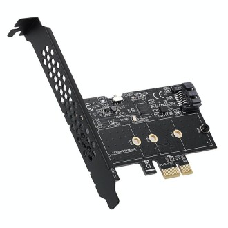 PCI-E to SATA3.0+M2 NGFF Expansion Card 6G Hard Disk Transfer Card(Black)