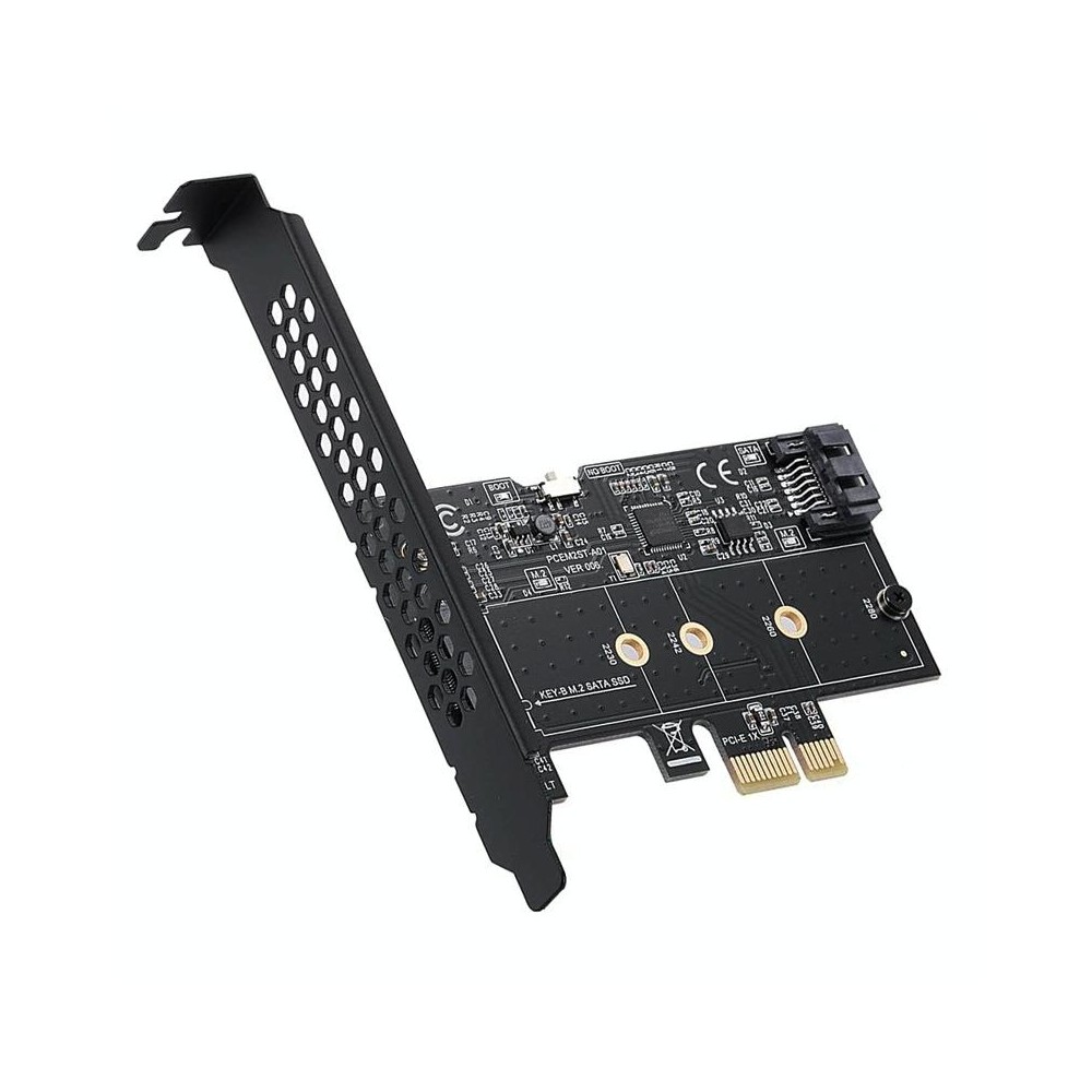 PCI-E to SATA3.0+M2 NGFF Expansion Card 6G Hard Disk Transfer Card(Black)