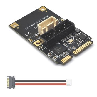 Mini PCI-E To USB3.2 GEN1 Front 19Pin 2 Ports Transfer Card Supports Half High S 4PIN Electric Point