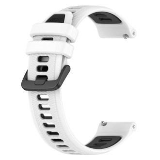 For  SUUNTO 9 Peak 22mm Sports Two-Color Silicone Watch Band(White+Black)