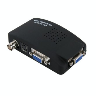 HOWEI HW-2404 BNC / S-Video to VGA Video Converter(Black)