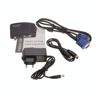 HOWEI HW-2404 BNC / S-Video to VGA Video Converter(Black)