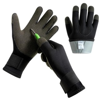 1pair 3mm Diving Gloves Swimming Fish Catching Non-slip Anti-stab Gloves For Adult, Size: M 