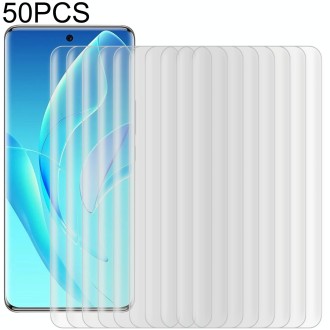 50 PCS 3D Curved Silk-screen PET Full Coverage Protective Film For Honor 60 Pro(Transparent)