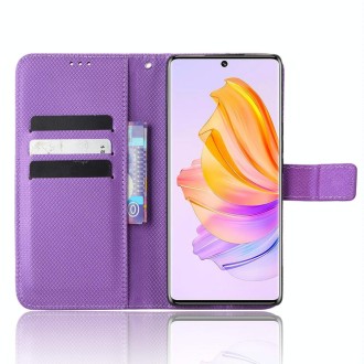 For Honor 80 SE 5G Diamond Texture Leather Phone Case(Purple)