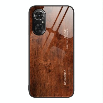 For Honor 50 SE Wood Grain Glass Protective Case(Dark Brown)