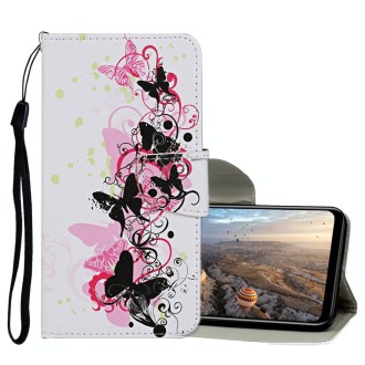 For Huawei Honor 20 Colored Drawing Pattern Horizontal Flip Leather Case with Holder & Card Slots & Wallet(Four Butterflies)