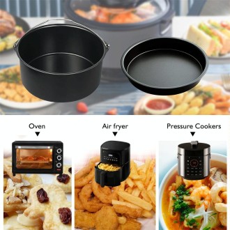 6 -inch  Cake Basket with Handle + Pizza Tray Air Fryer Accessory Set Bakeware