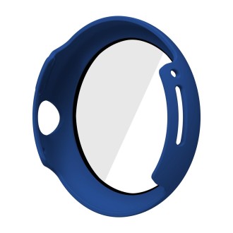 For Google Pixel Watch Frosted PC Frame Tempered Film Integrated Watch Protective Case(Midnight Blue)