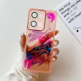 For OPPO Reno9 Pro+ Oil Painting Electroplating TPU Phone Case(Pink)