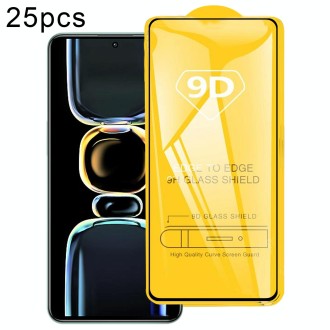 For Xiaomi Redmi K60 25pcs 9D Full Glue Screen Tempered Glass Film