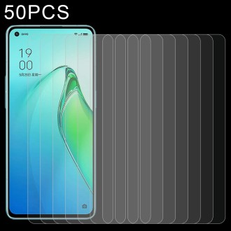 50 PCS 0.26mm 9H 2.5D Tempered Glass Film For OPPO Reno8 Pro