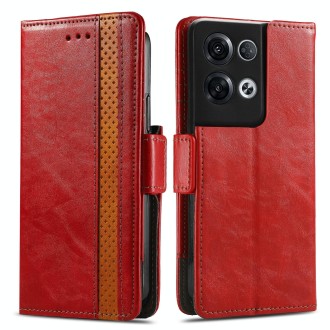 For OPPO Reno8 Pro CaseNeo Splicing Dual Magnetic Buckle Leather Phone Case(Red)