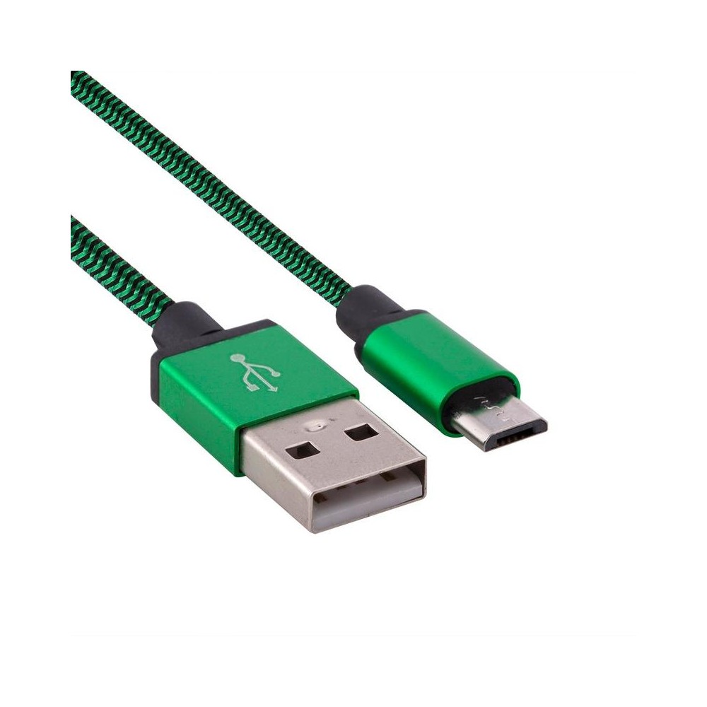 1m Woven Style Micro USB to USB 2.0 Data / Charger Cable, For Samsung, HTC, Sony, Lenovo, Huawei, and other Smartphones(Green)