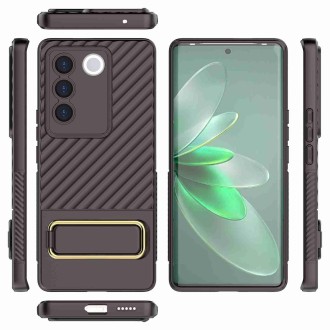 For vivo S16 5G Wavy Textured Phone Case (Brown)