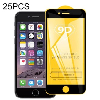 For iPhone 6 Plus &  iPhone 6s Plus 25 PCS 9D Full Glue Full Screen Tempered Glass Film