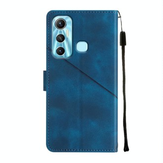 For Infinix Hot 11 Skin-feel Embossed Leather Phone Case(Blue)