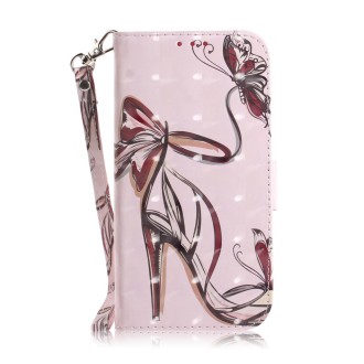 For Infinix Hot 20i 3D Colored Horizontal Flip Leather Phone Case(Butterfly High-heeled)