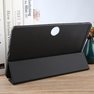 For OnePlus Pad 2 Tri-fold Silicone Leather Tablet Case(Black)