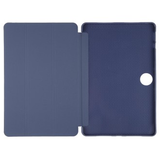 For OnePlus Pad 2 Tri-fold Silicone Leather Tablet Case(Dark Blue)