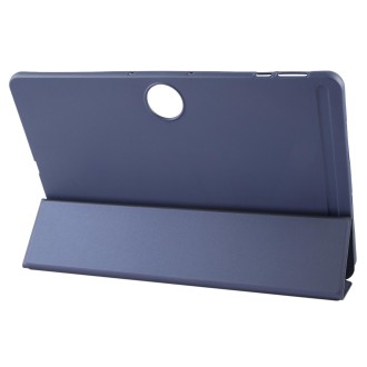 For OnePlus Pad 2 Tri-fold Silicone Leather Tablet Case(Dark Blue)