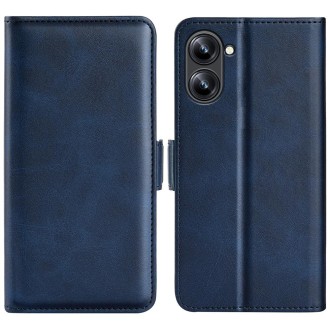 For Realme 10 4G Dual-side Magnetic Buckle Horizontal Flip Leather Phone Case(Dark Blue)