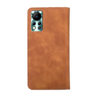 For Infinix Hot 11s NFC Skin Feel Magnetic Horizontal Flip Leather Phone Case(Light Brown)