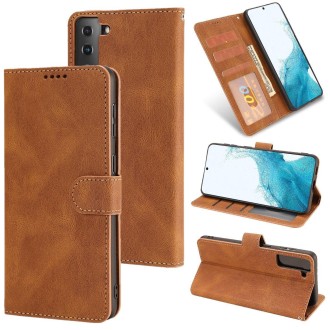 For Samsung Galaxy S22+ 5G Fantasy Classic Skin-feel Calfskin Texture Magnetic Buckle Horizontal Flip PU Phone Leather Case with