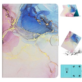 For 8 inch Tablet Marble Pattern Leather Tablet Case(Pink Blue)