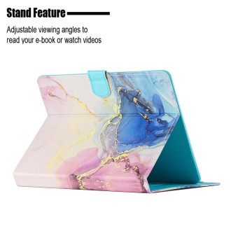 For 8 inch Tablet Marble Pattern Leather Tablet Case(Pink Blue)