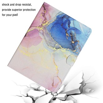 For 8 inch Tablet Marble Pattern Leather Tablet Case(Pink Blue)