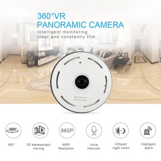 360EyeS EC10-I6 360 Degree HD Network Panoramic Camera with TF Card Slot ,Support Mobile Phones Control(White)