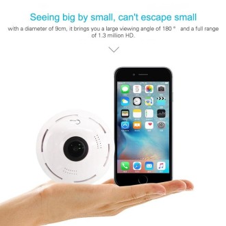 360 Degrees Wide-angle Panoramic WiFi Camera 960P Home Monitoring Camera without Memory