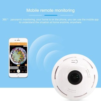 360 Degrees Wide-angle Panoramic WiFi Camera 960P Home Monitoring Camera without Memory