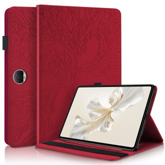 For Honor Pad 9 Tree Life Series Embossed Leather Tablet Case(Red)