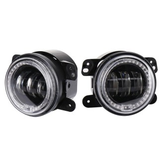 2 PCS DC12V-30V / 30W / 3A / 1440LM 12LEDs  4 inch Car LED Colorful Fog Light, Style: Black Background(White Light)