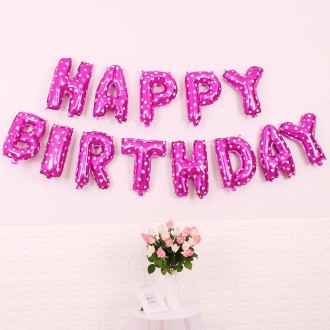 2 PCS 16 Inch Happy Birthday Letter Aluminum Film Balloon Birthday Party Decoration Specification：(Classic Pink)