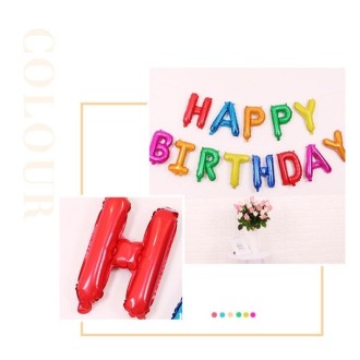 2 PCS 16 Inch Happy Birthday Letter Aluminum Film Balloon Birthday Party Decoration Specification：(Classic Pink)