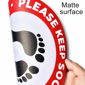 Self-adhesive Waterproof PVC Epidemic Prevention Social Distance Floor Stickers, Length：24cm