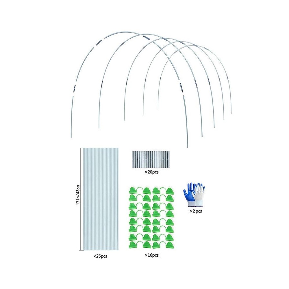 Garden Arch Greenhouse Hoops Rustproof Steel Tunnel Hoop Frame Plant Support, Speci: L  5 Rods 5 Arches